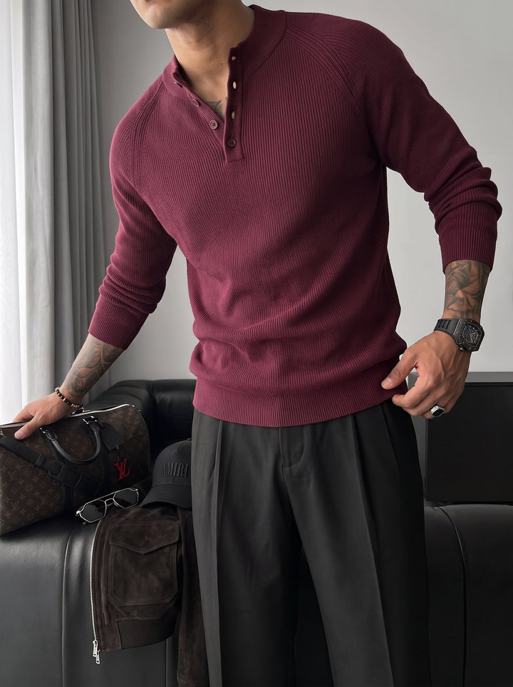 Sweter Slim Fit - Bordeaux