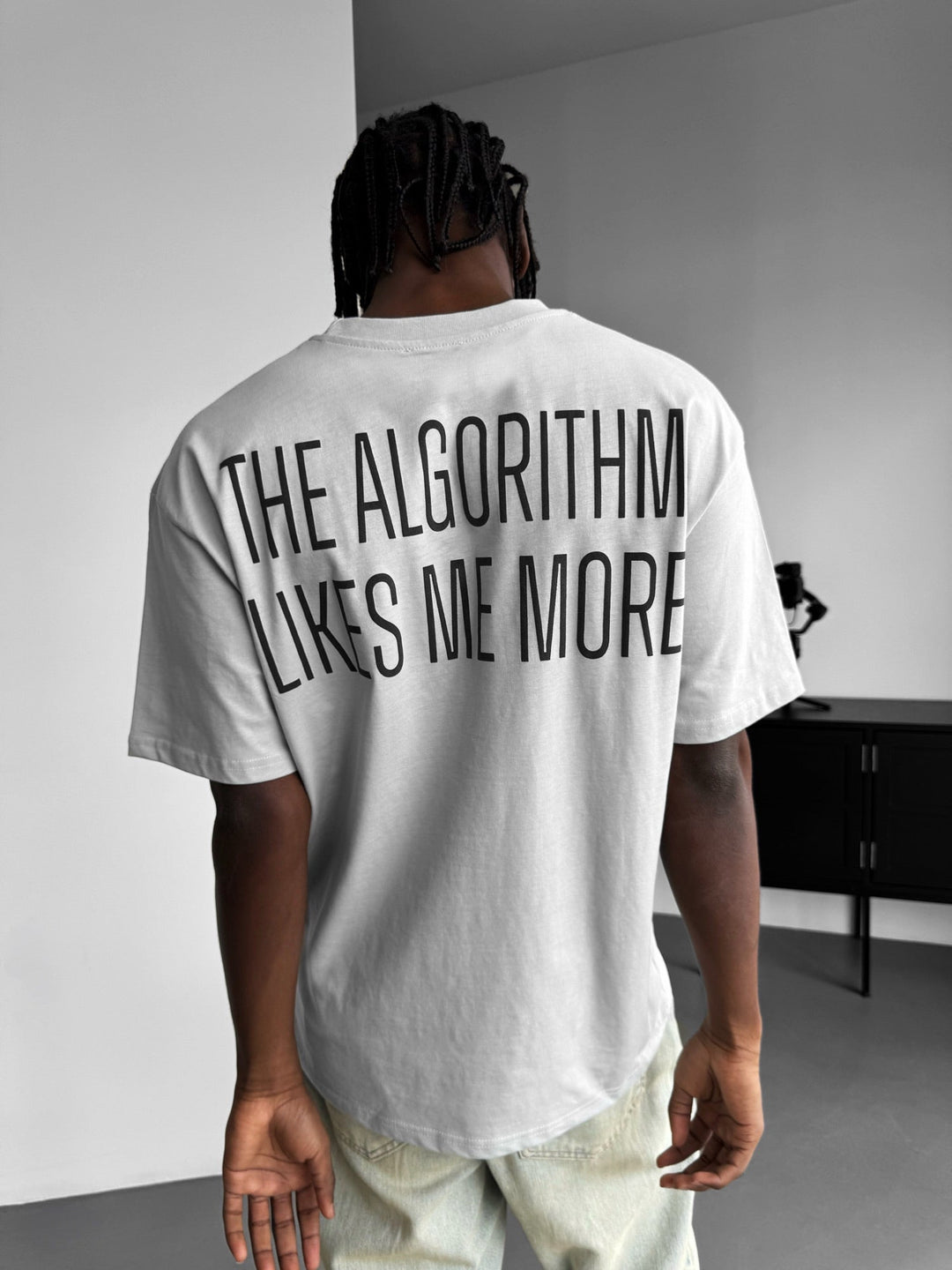 Oversize "Algorytm" T-shirt - Szary