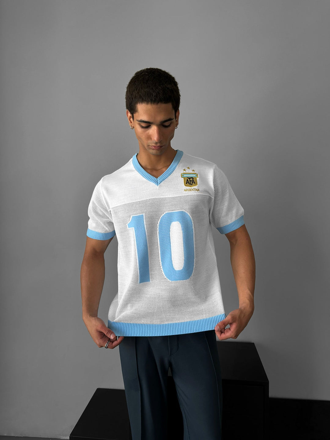 Oversize T-shirt Argentyński - Biały