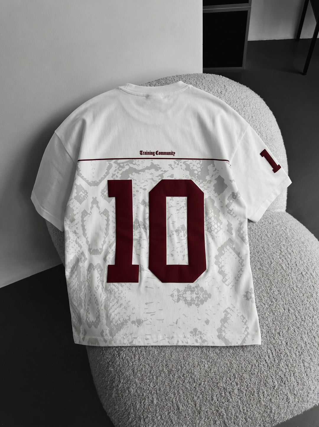 Oversize T-shirt Brooklyn - Ecru i Bordeaux