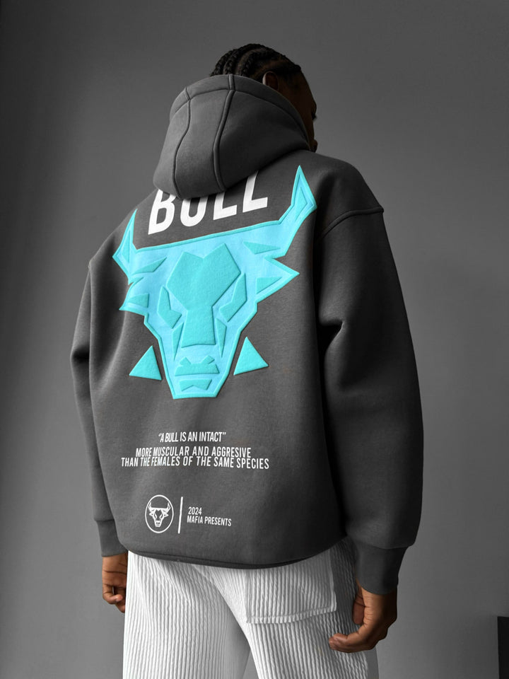 Oversize Bull Hoodie - Tornado Szary