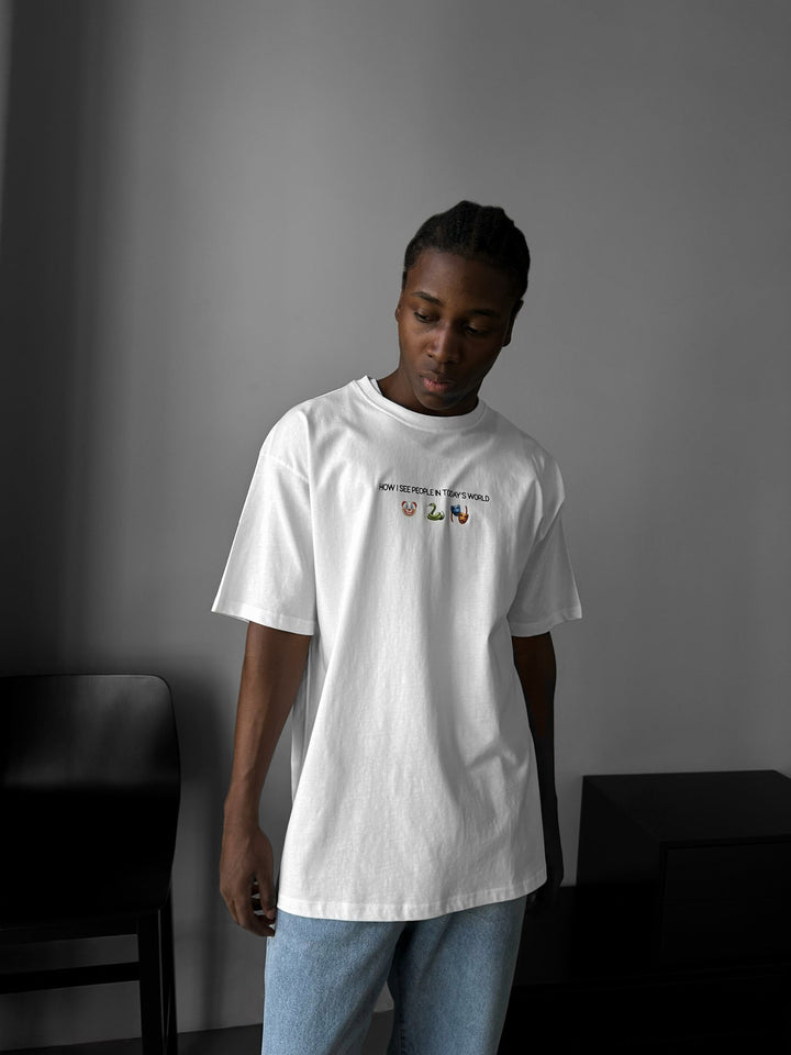 Oversize "Świat Dziś" T-shirt - Ecru