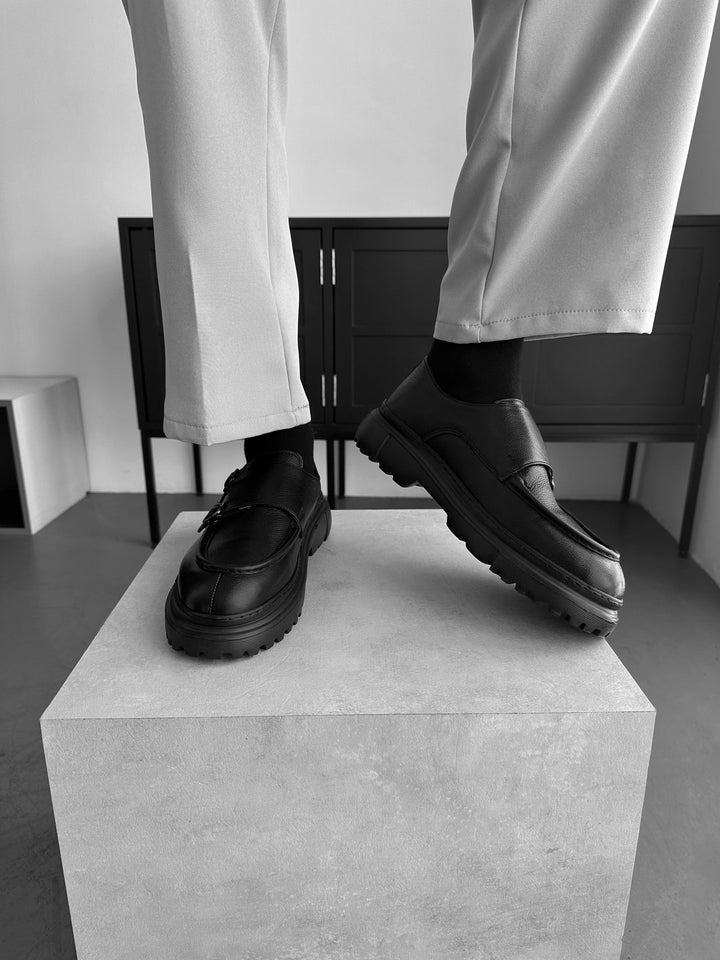 Skórzane Buty Mnicha - Czarne