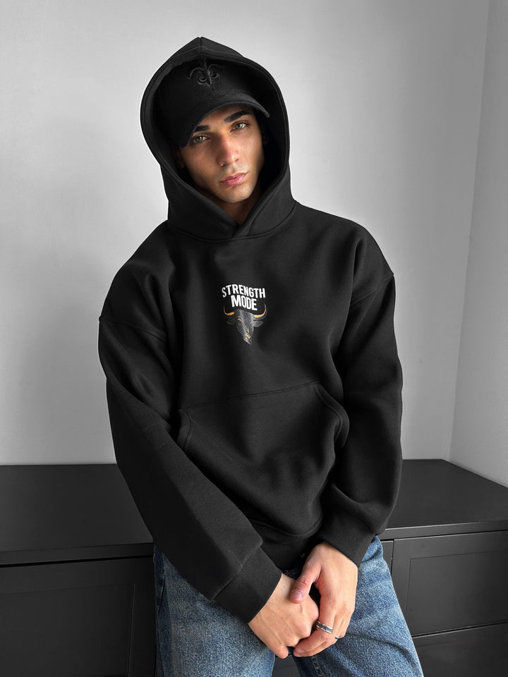Hoodie w trybie oversize - Czarny