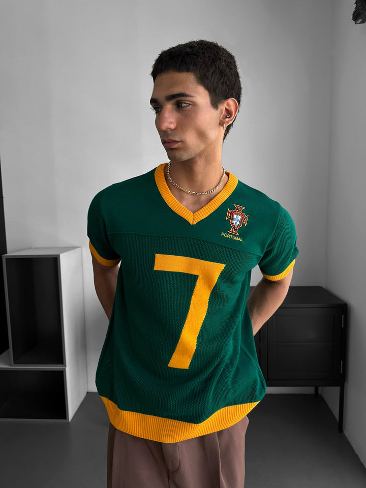 Oversize Portugal Knit T-shirt - Zielony