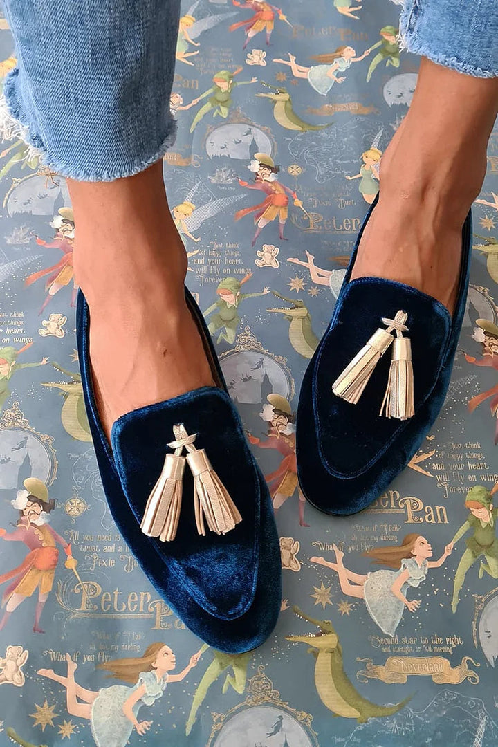 Klasyczny Midnight elegancja frędzel mokasyn