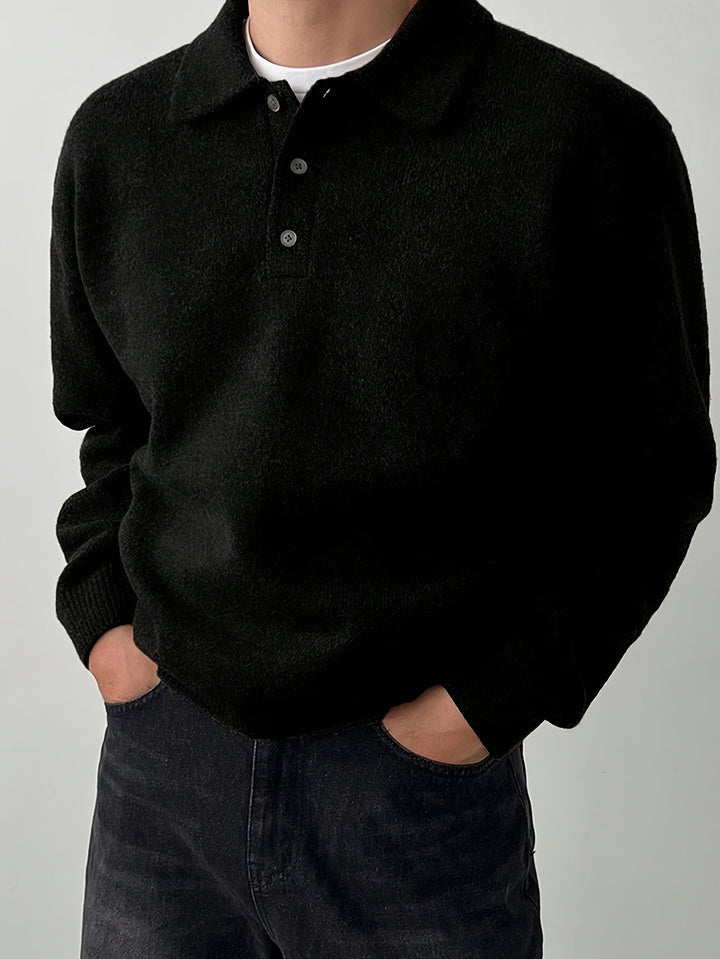 Elegancki polo kołnierz sweter