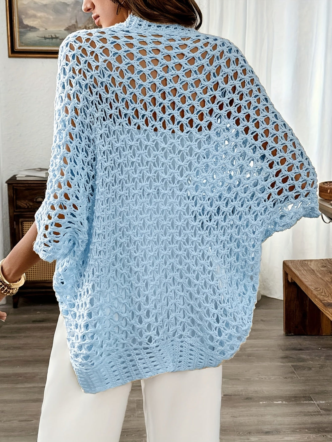 Otwarty-przedni Batwing kardigan
