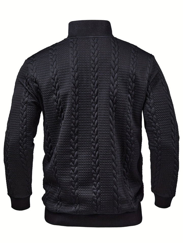 Fakturowany stójka sweter