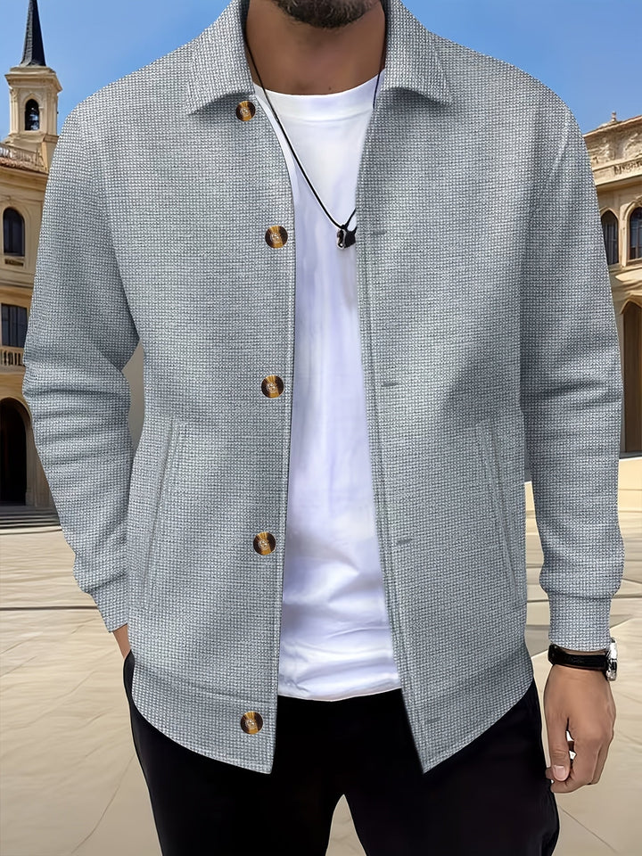 Fakturowany Button-Up kurtka