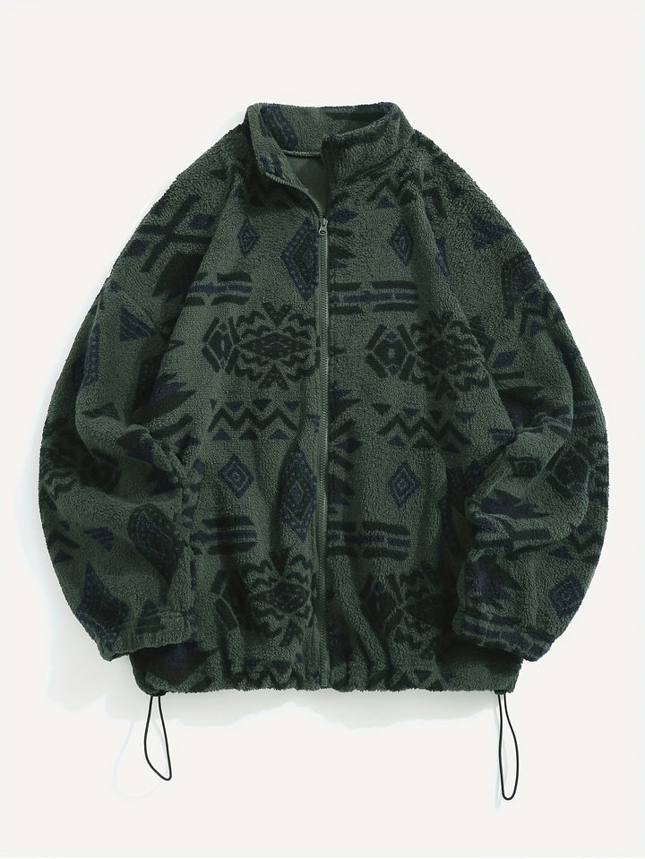 Wzorzysty Zip-Up kurtka