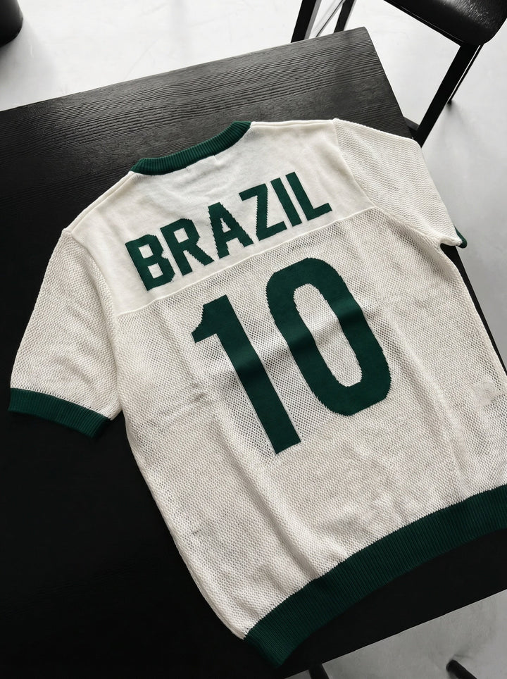 Oversize Brazil Knit T-shirt - Biały