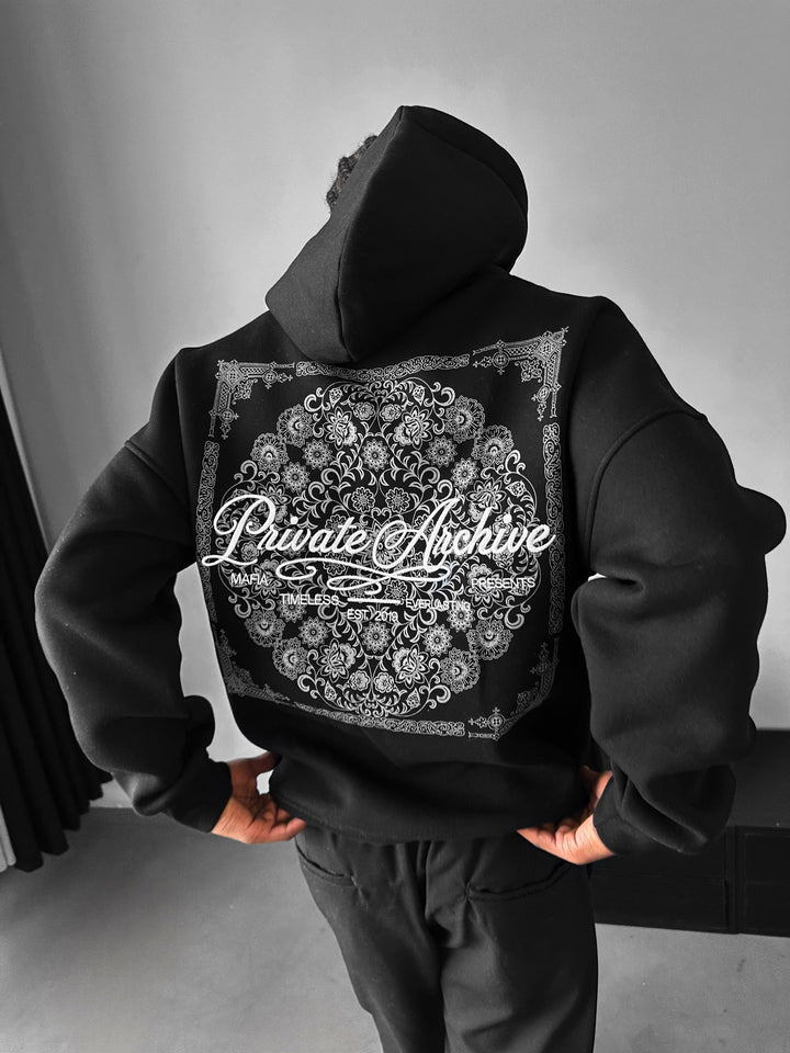 Oversize Private Archive Hoodie - Czarny