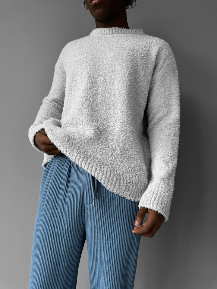 Oversize Plush Pullover - Szary