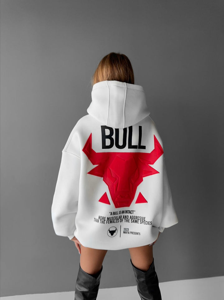 Oversize Bluza z Kapturem - Off White