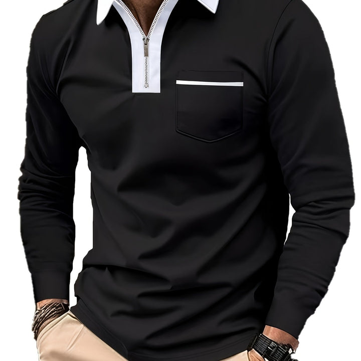Elegancki zamek-kołnierz koszulka polo