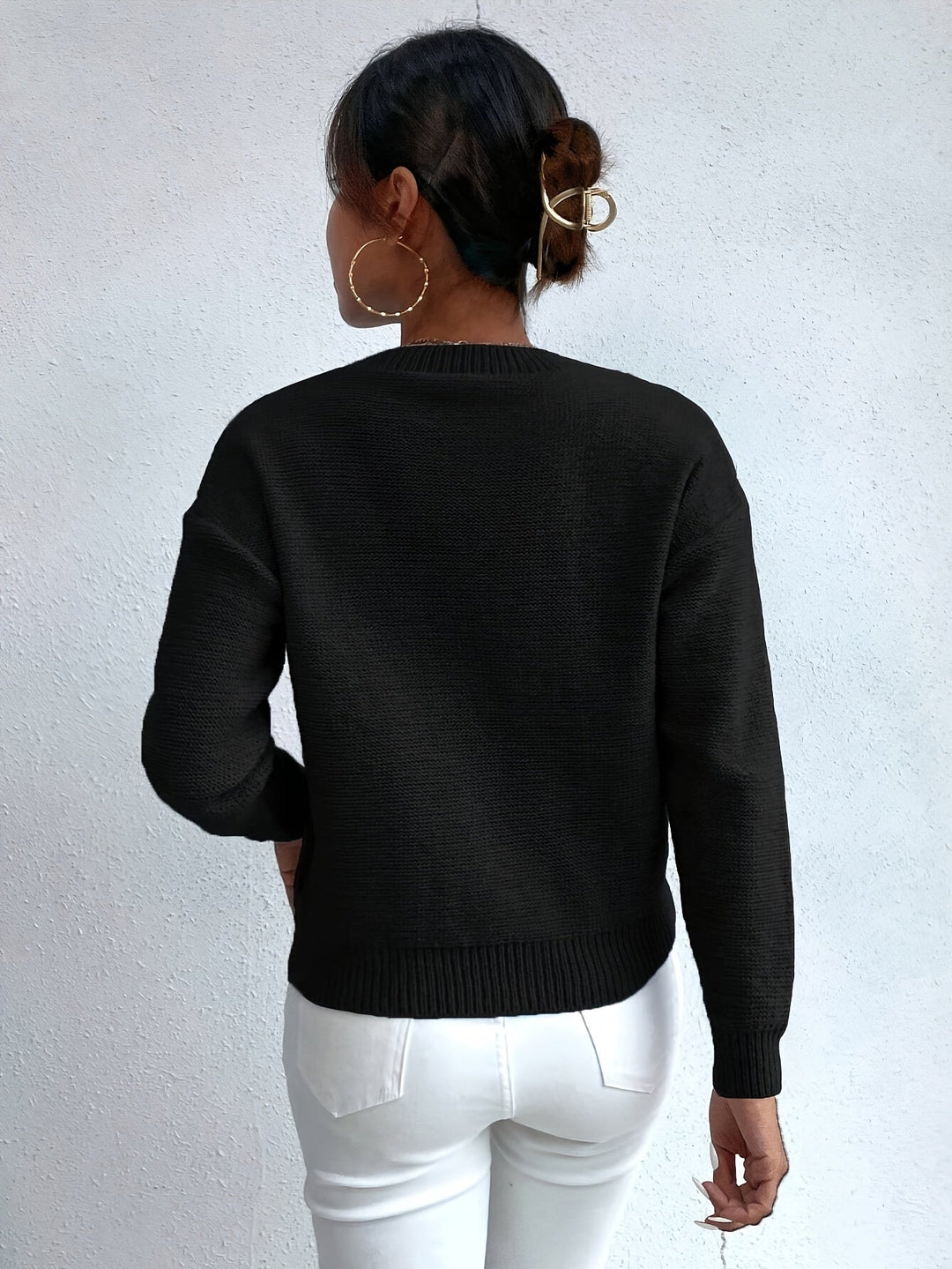 Chunky warkoczowy splot sweter
