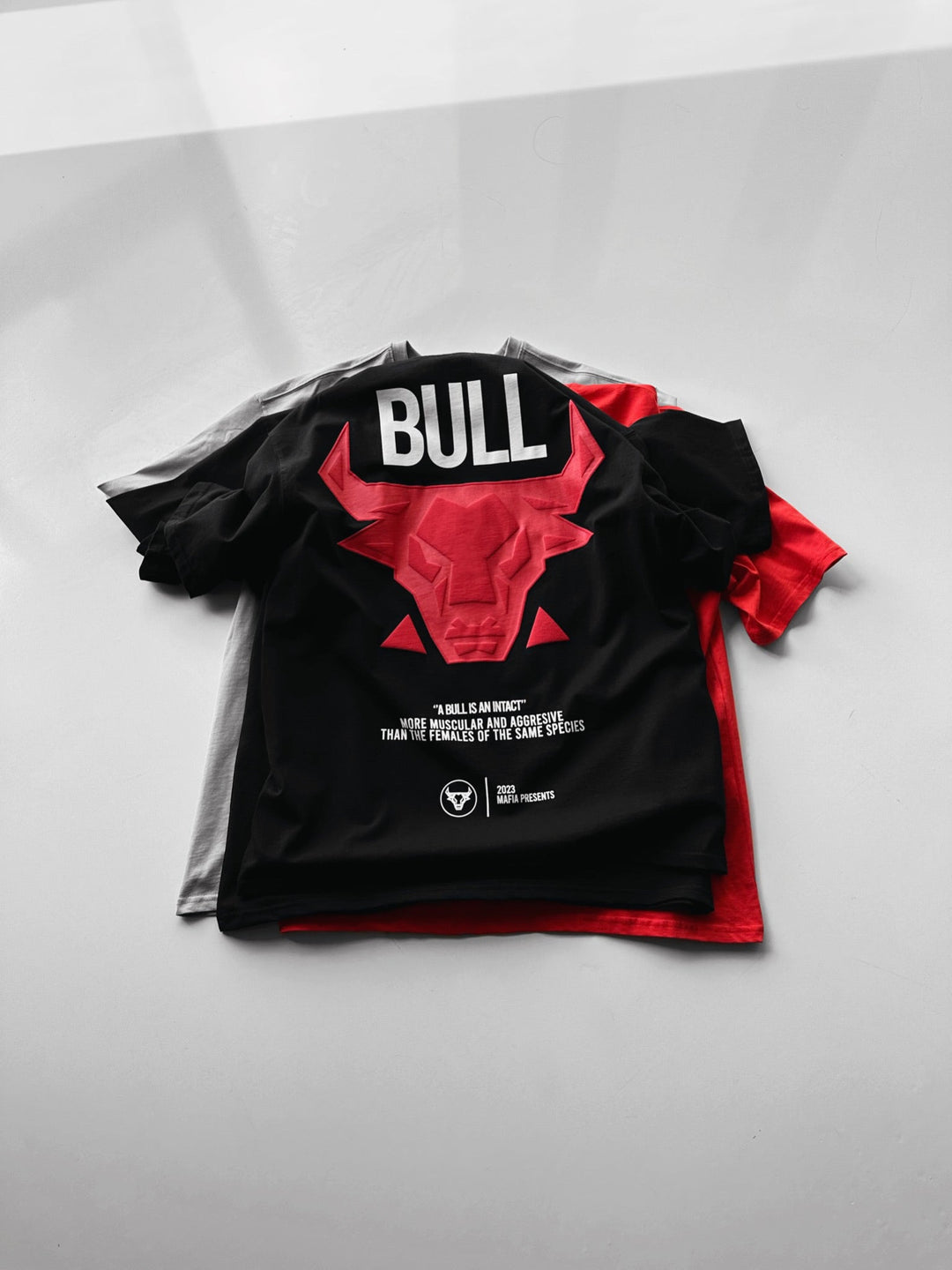 Koszulka Oversize Bull - Czarna i Czerwona