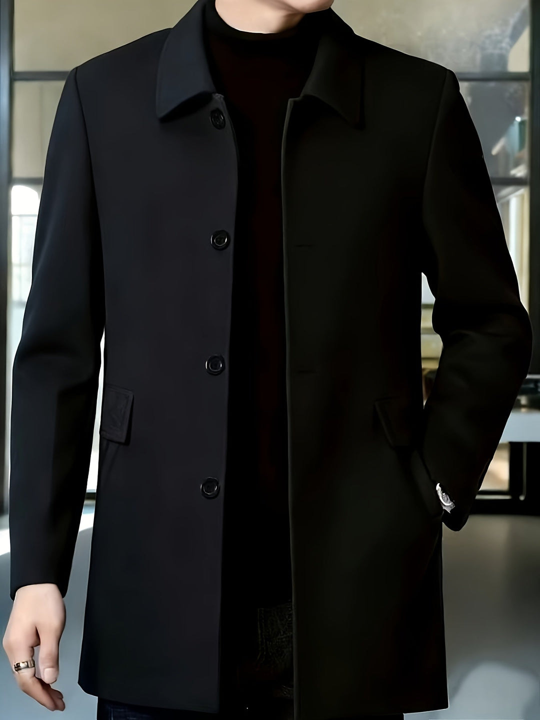 Elegancki Single-Breasted Overcoat