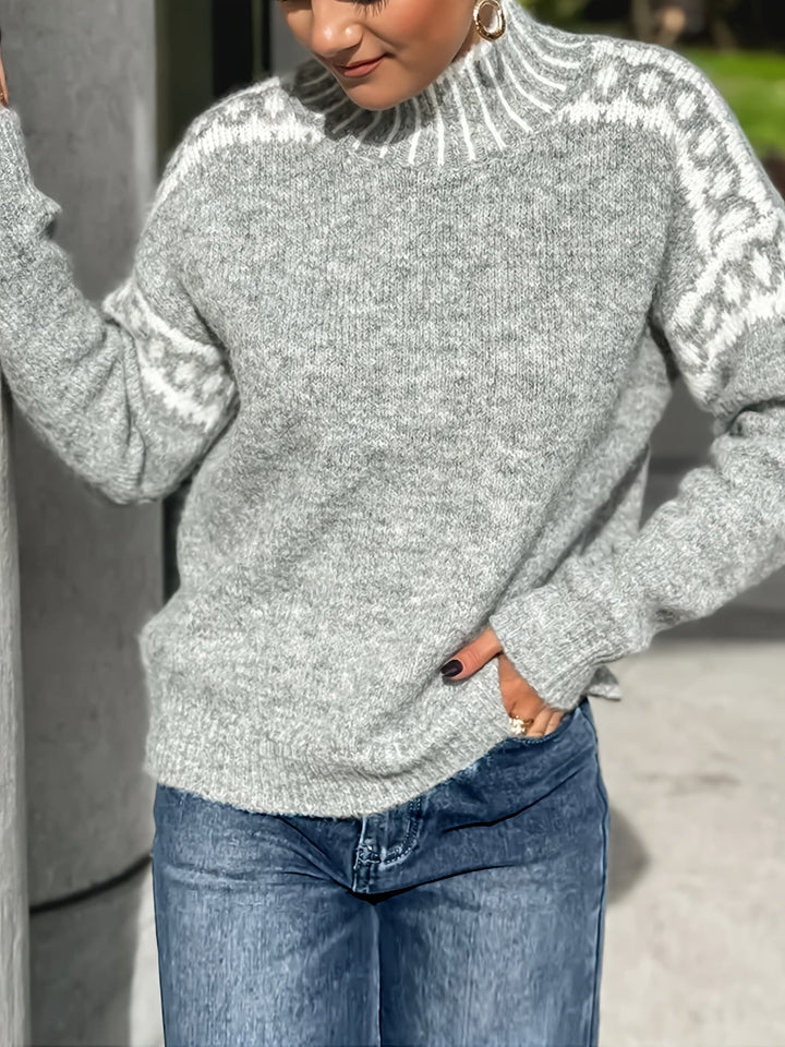Contrast-Trim półgolf sweter