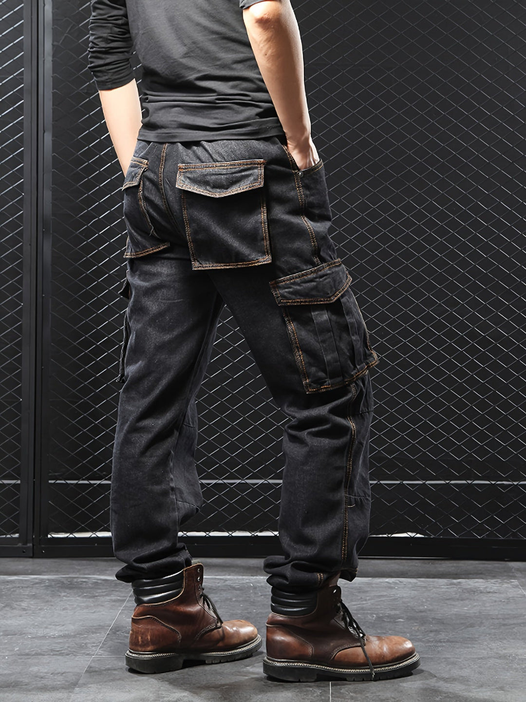 Solidny Multi-Pocket spodnie cargo