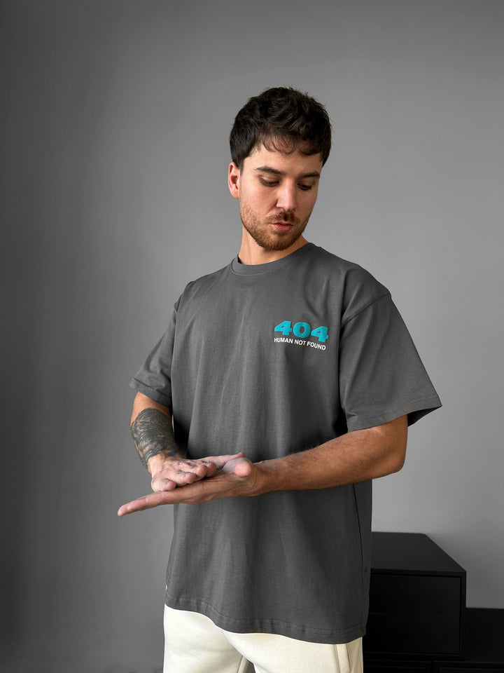 T-shirt Oversize 404 - Antracytowy