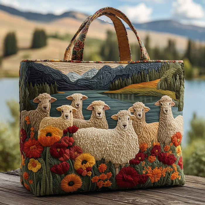 Artystyczny Sheep kwiatowy design torba tote