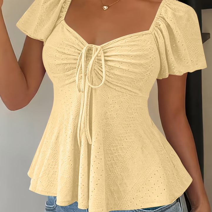 Flutter-Sleeve peplum top