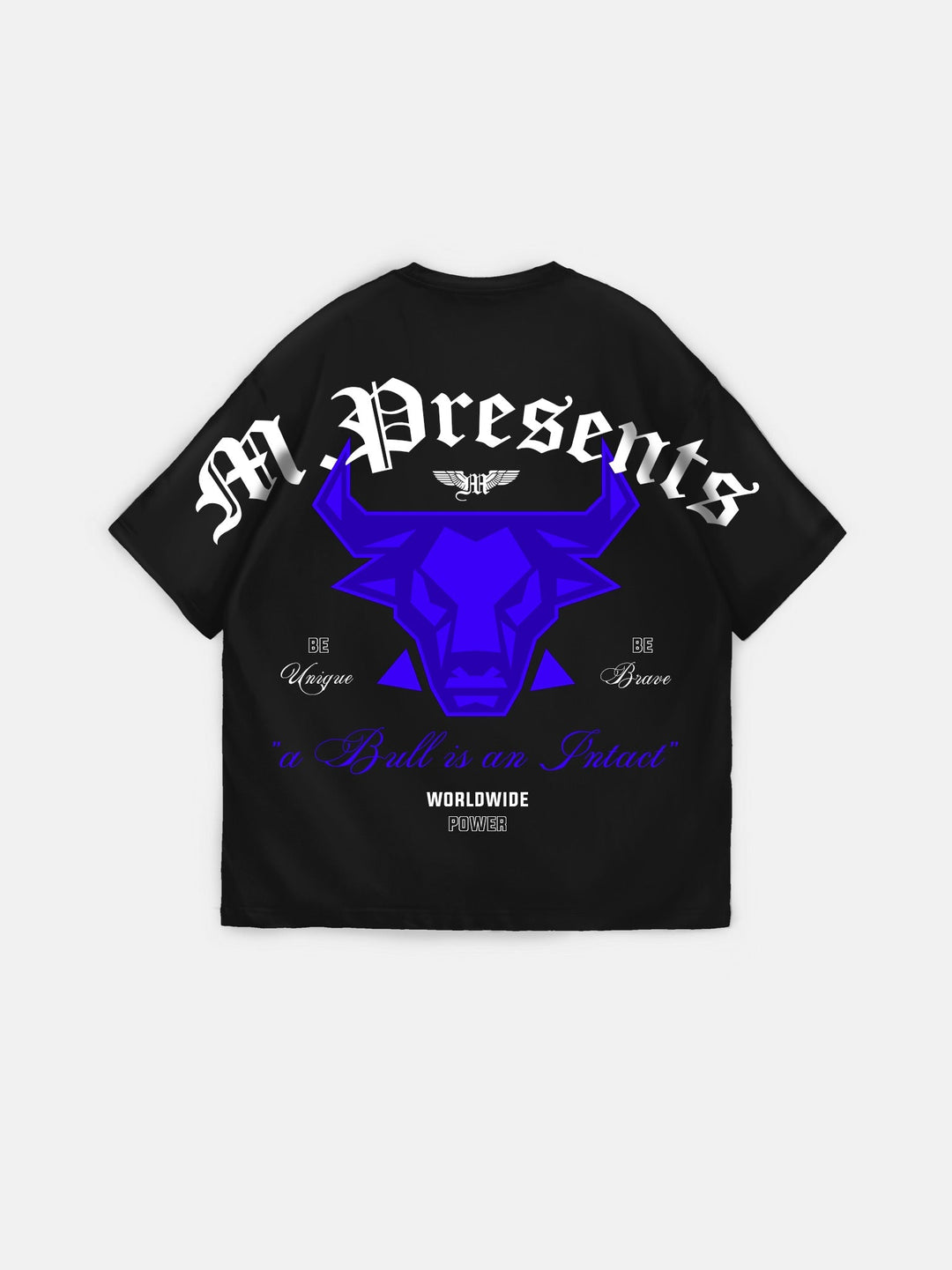 Oversize Bull Worldwide T-shirt - Czarny i Saks