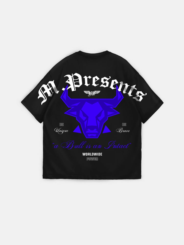Oversize Bull Worldwide T-shirt - Czarny i Saks