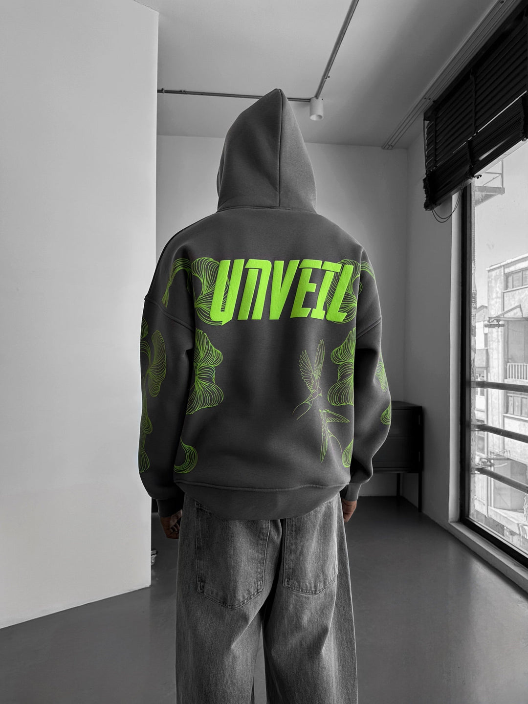 Oversize Unveil Hoodie - Antracyt