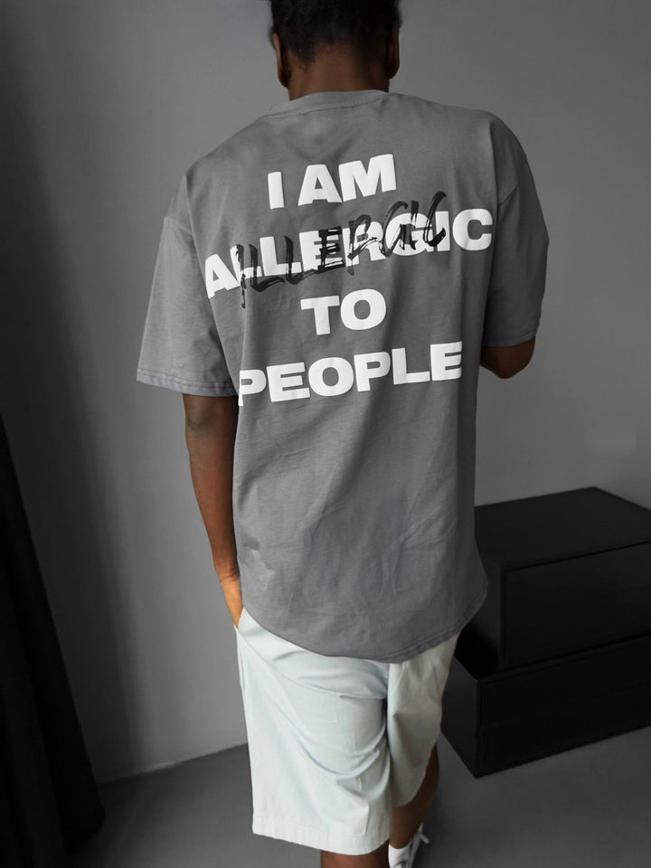 Oversize T-shirt Alergiczny - Antracyt