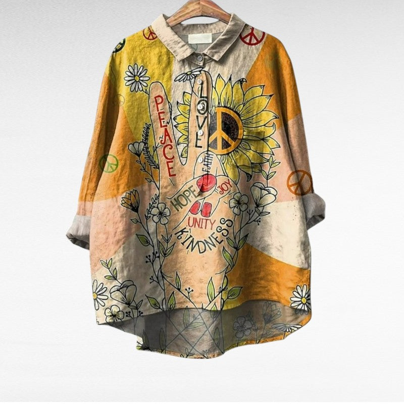 Nowoczesny Hippy boho kołnierz bluzka