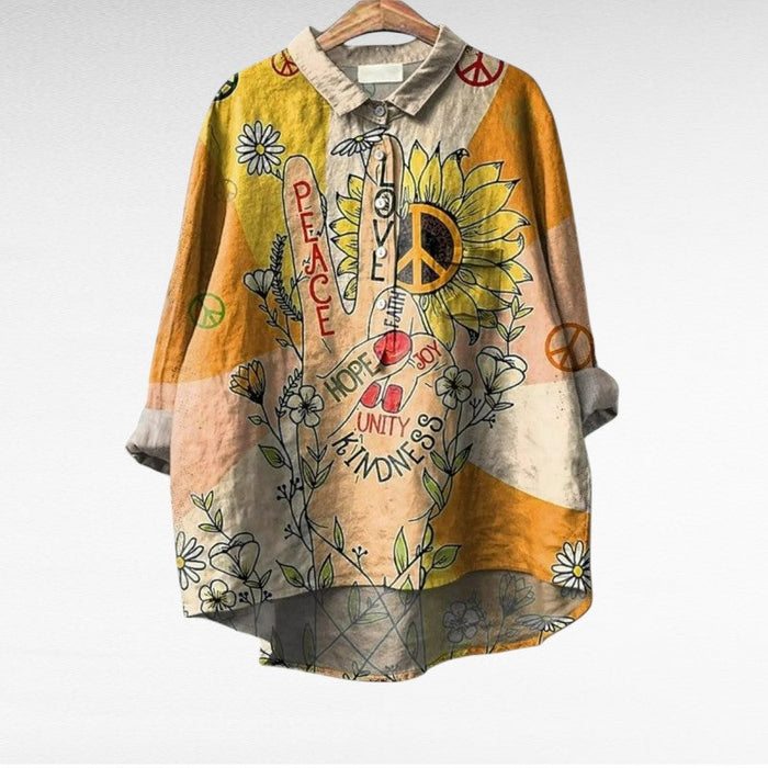 Nowoczesny Hippy boho kołnierz bluzka