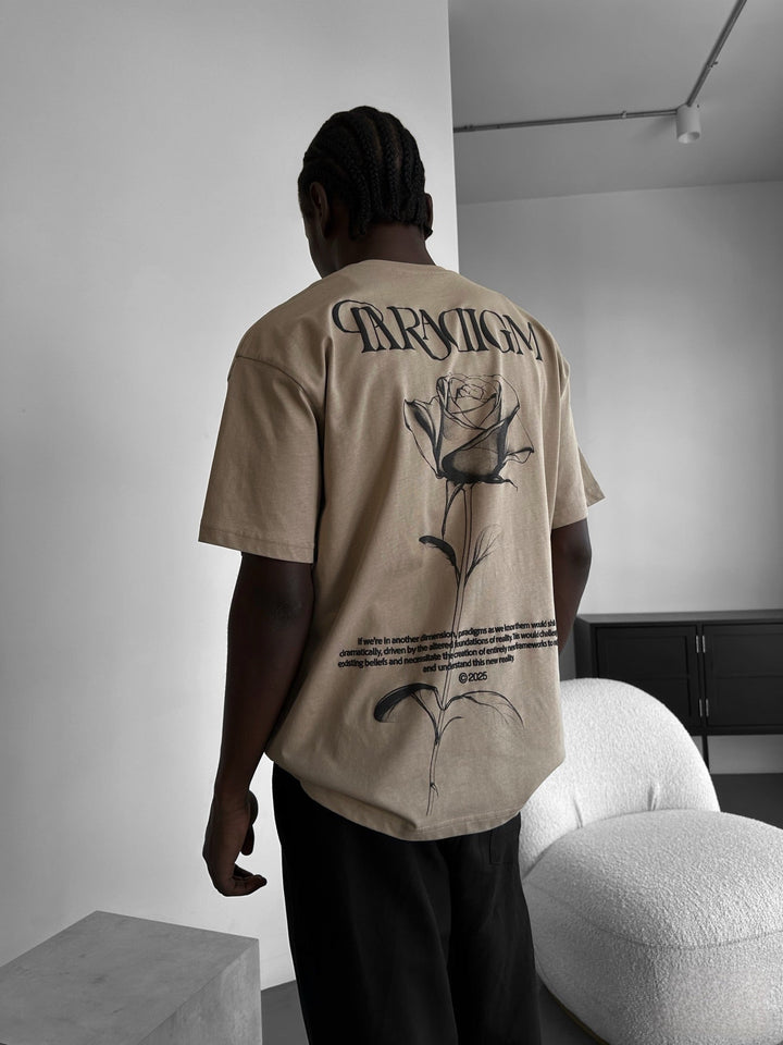 Oversize Paradigm T-Shirt - Beżowy