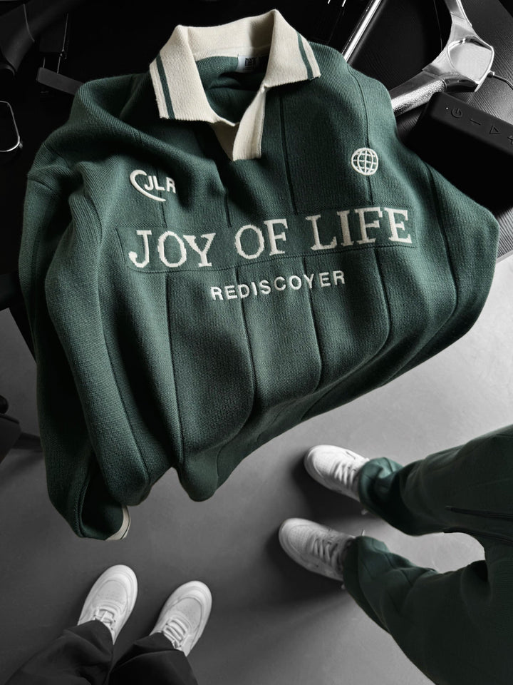 Luźny Sweter Polo JLR - Petrol