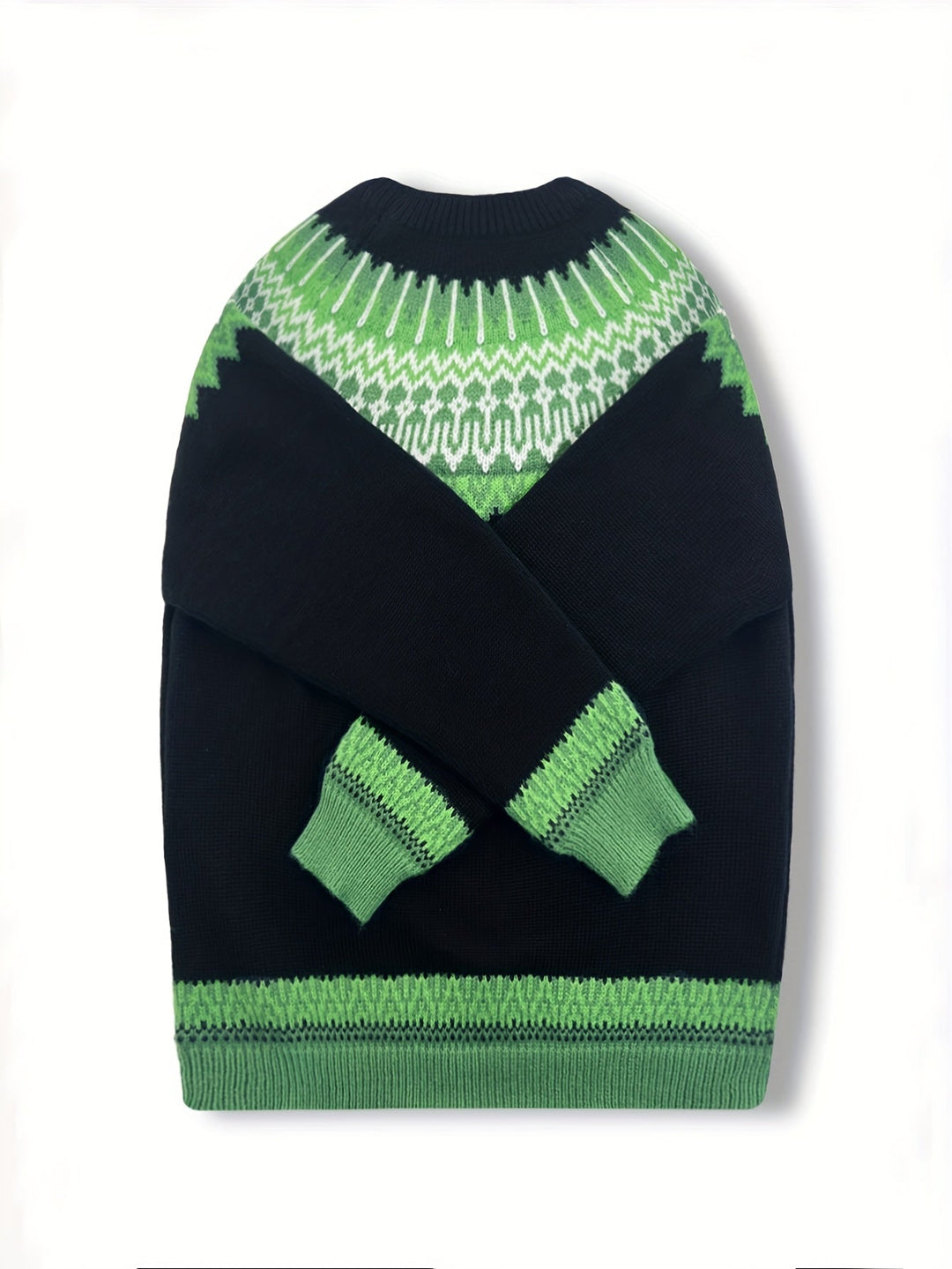 Chunky Jacquard Round szyja sweter