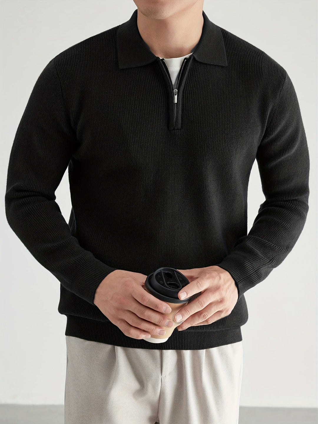 Elegancki zamek 1/4 polo sweter