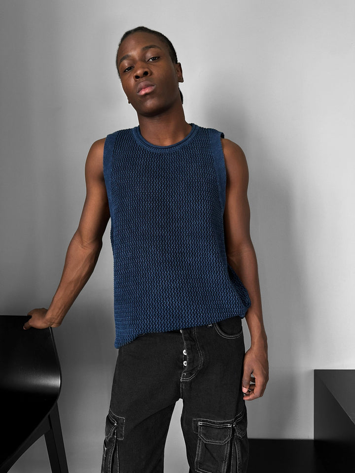 Oversize Prany Top - Niebieski