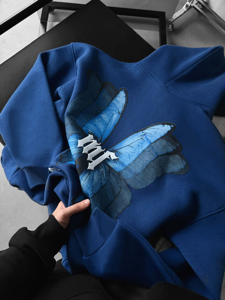 Hoodie Oversize Butterfly Effect - Navy Peony