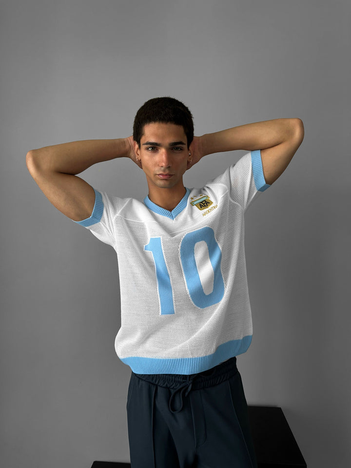 Oversize T-shirt Argentyński - Biały