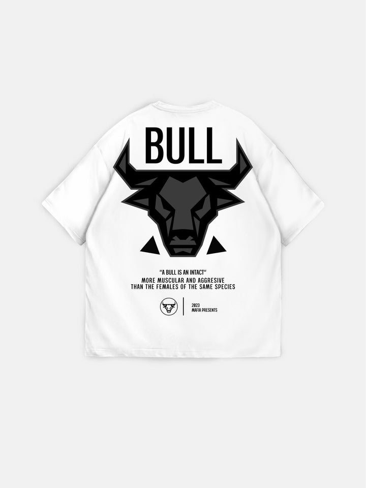 T-shirt Oversize Bull - Biały i Czarny