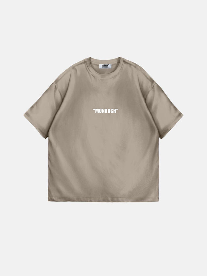 Oversize Monarch T-Shirt - Beżowy