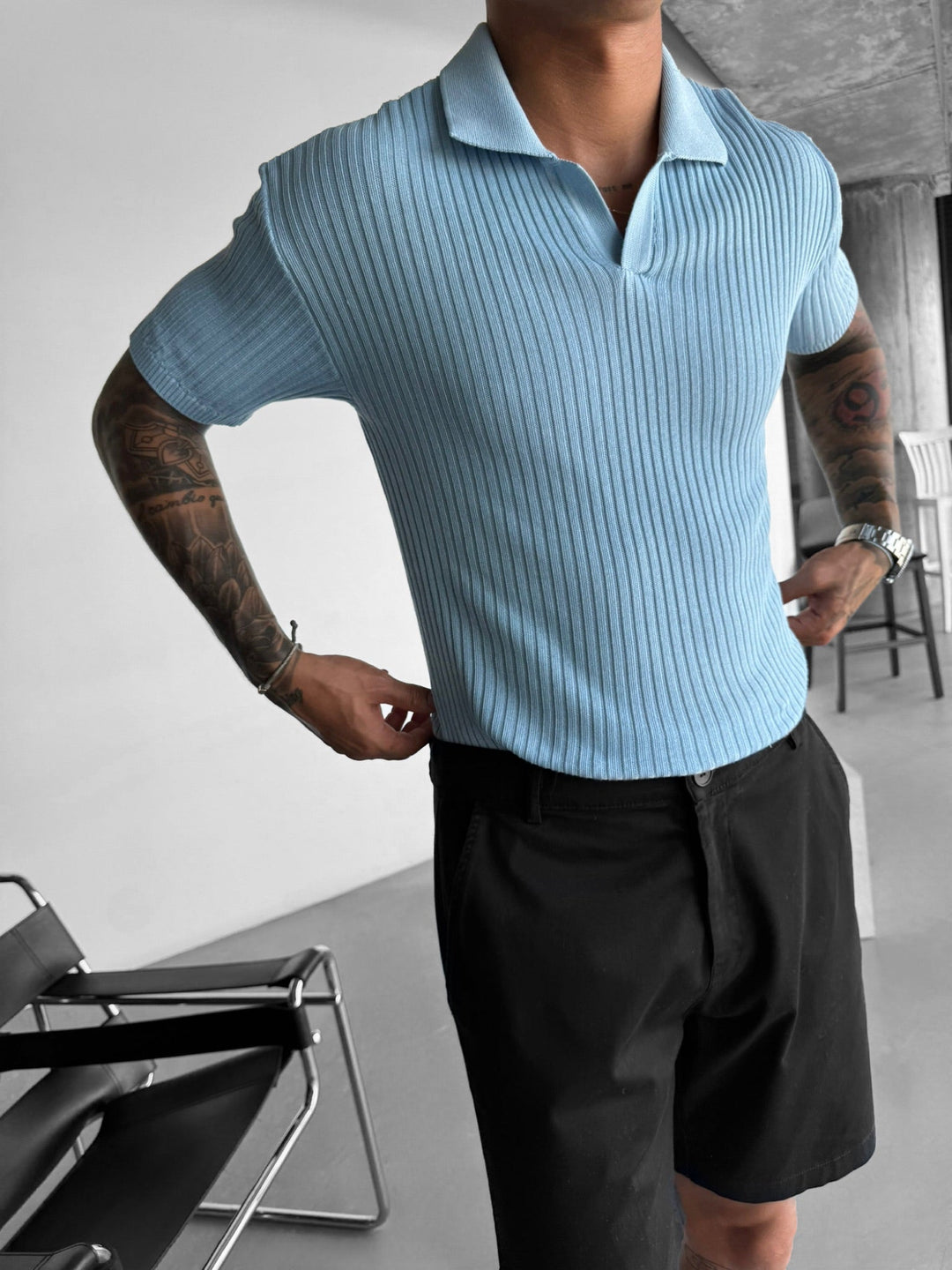 Koszulka Polo Slim Fit - Babyblue