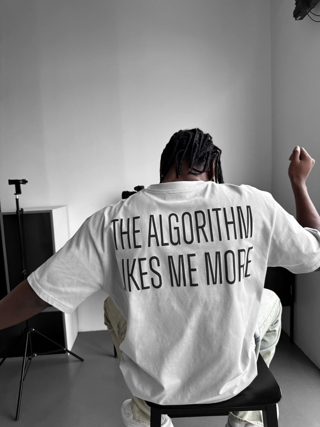 Oversize "Algorytm" T-shirt - Szary