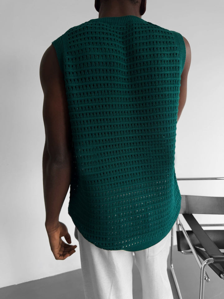 Oversize Grid Tanktop - Zielony