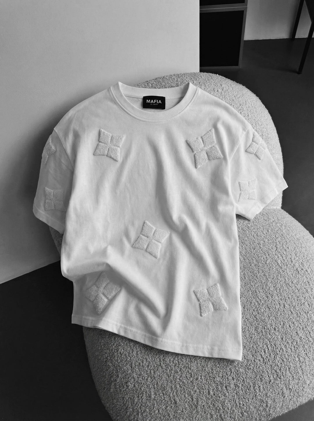 T-Shirt Oversize Szczegółowy - Ecru