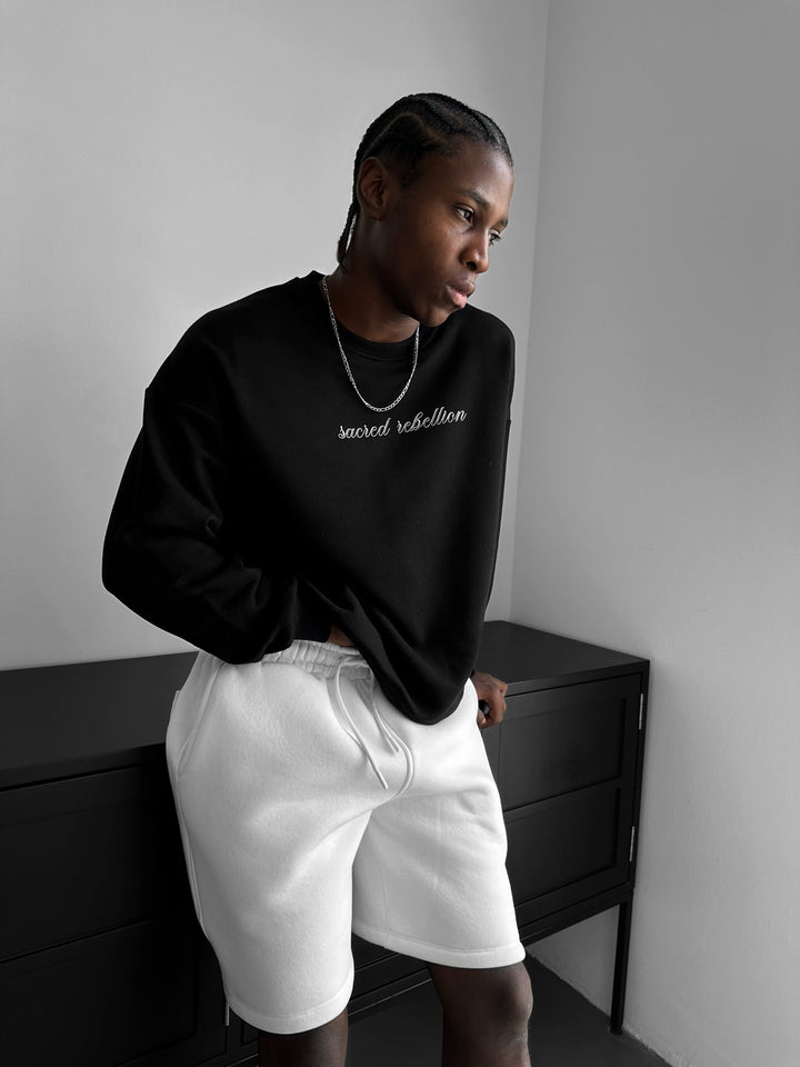 Oversize Sacred Rebellion Sweter - Czarny