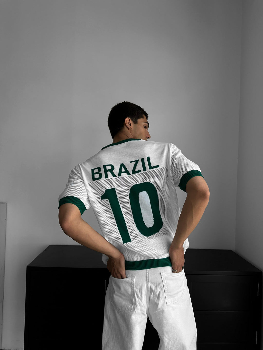 Oversize Brazil Knit T-shirt - Biały