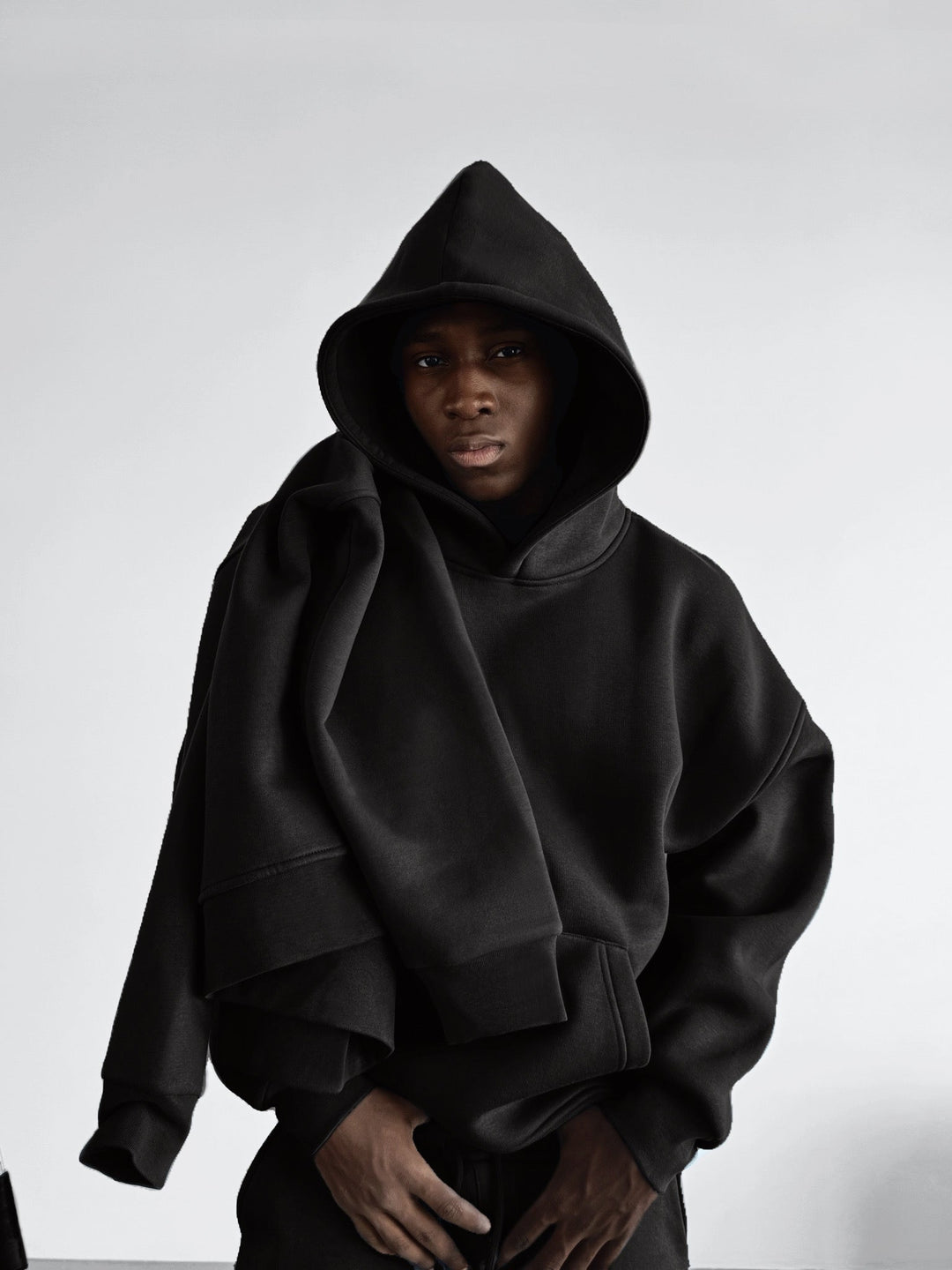Oversize Basic Hoodie - Czarny